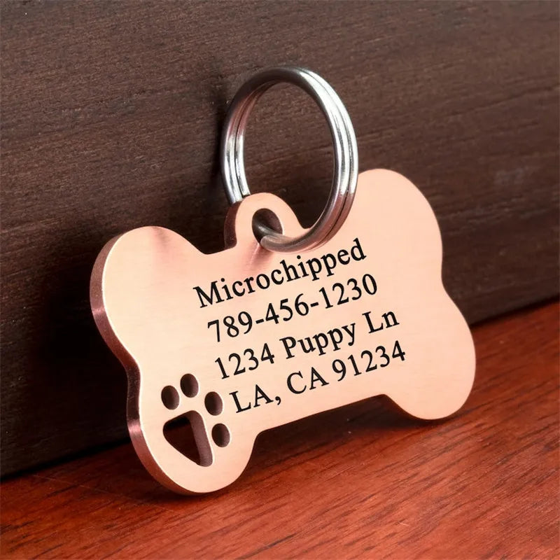 Personalized Stainless Steel Pet ID Tag with Custom Engraving