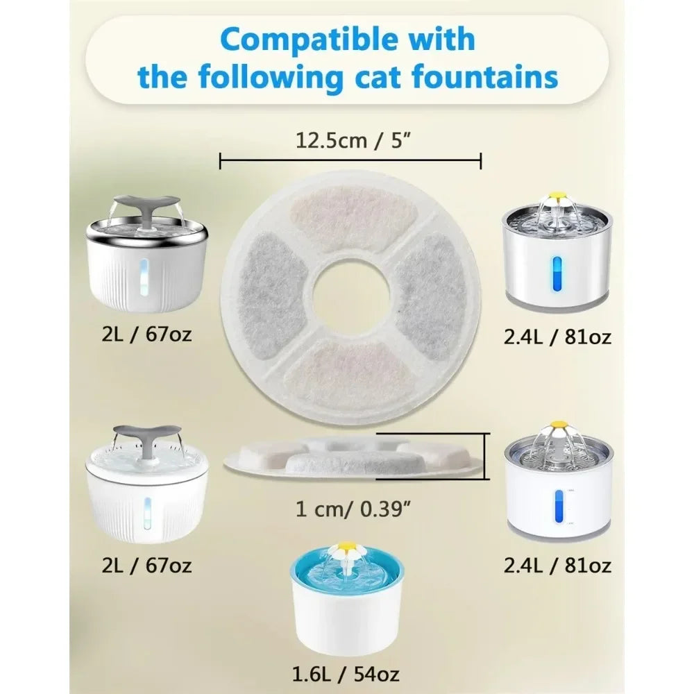 Replacement Activated Carbon Filters for Pet Water Fountains