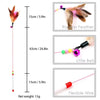 360° Rotating Feather Cat Teaser Wand with Bell