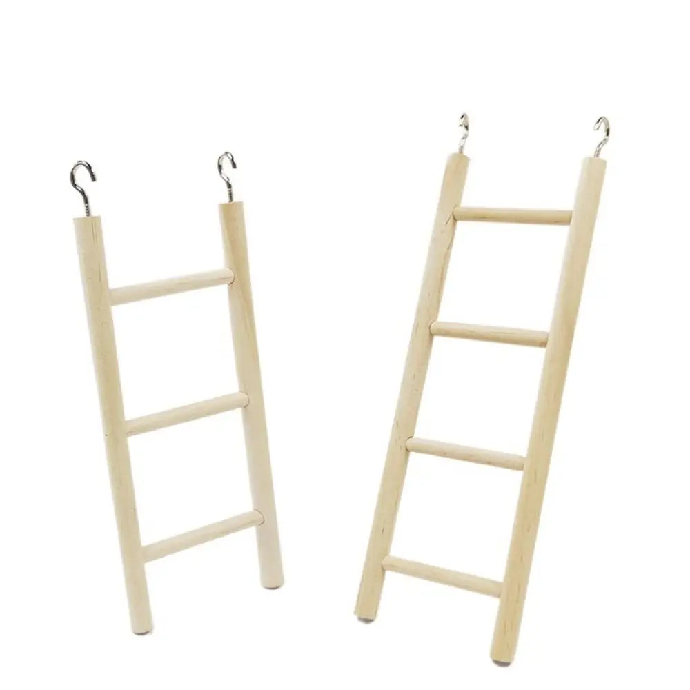 Wooden Bird Ladder with Swing and Perch for Parrots