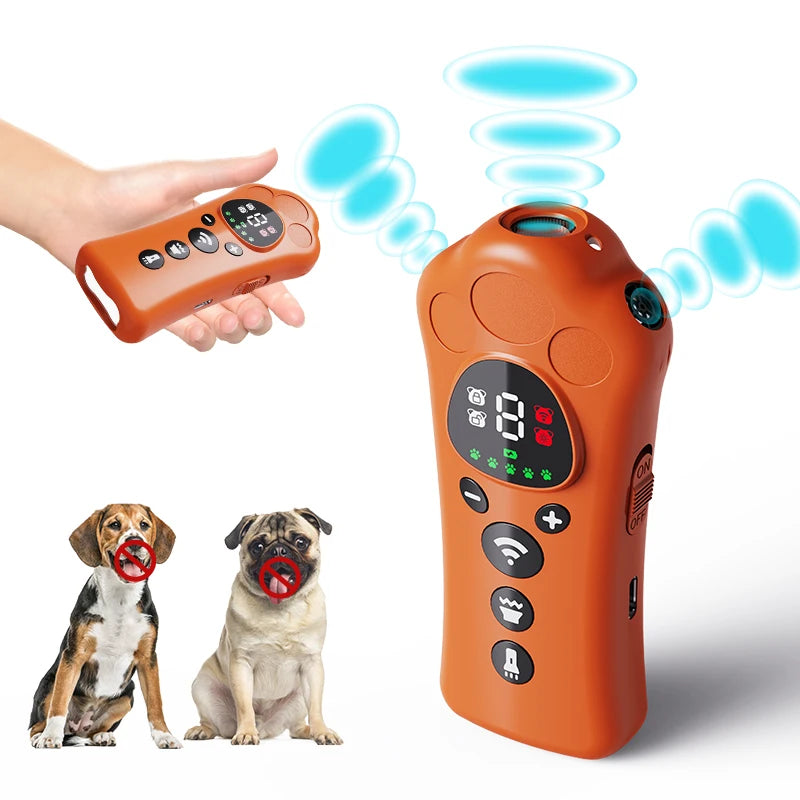 Paw-Shaped Ultrasonic Dog Repeller with Adjustable Frequency Levels and LED Flashlight