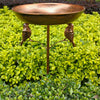 Vintage Copper Bird Bath and Feeder with Five Stable Legs
