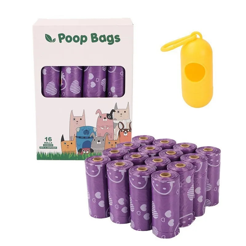 Extra Thick Leak-Proof Dog Poop Bags with Dispenser – Cute Heart Print