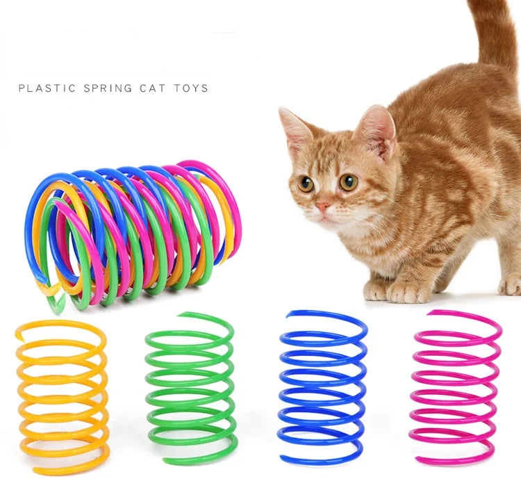 Colorful Coil Spring Cat Toys – Interactive Bouncy Play Set