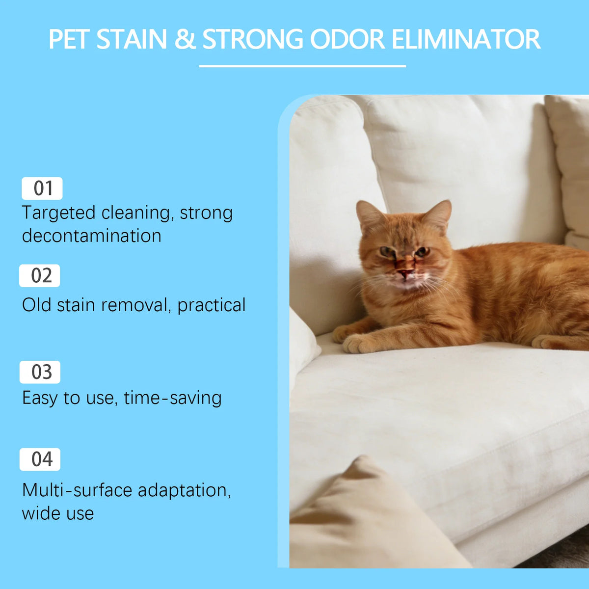Pet Stain & Odor Remover Spray – Multi-Surface Cleaner for Carpets, Fabric & Furniture