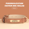 Personalisiertes Leder-Hundehalsband mit graviertem ID-Tag