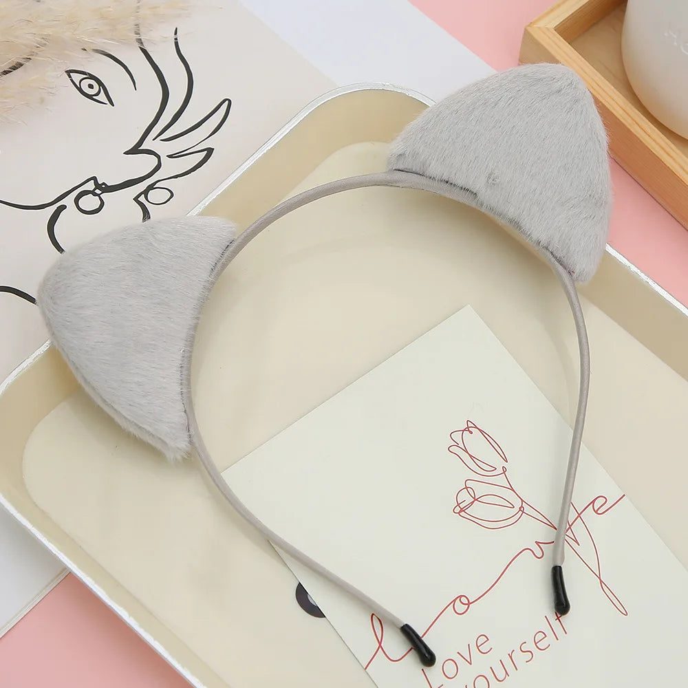 Furry Cat Ears Headband for Cosplay and Parties