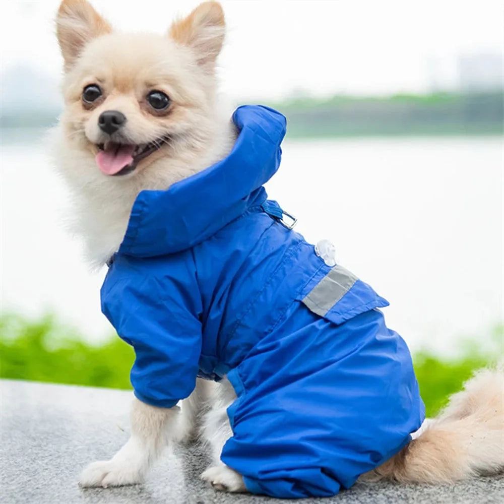 Adjustable Waterproof Dog Raincoat with Reflective Strap