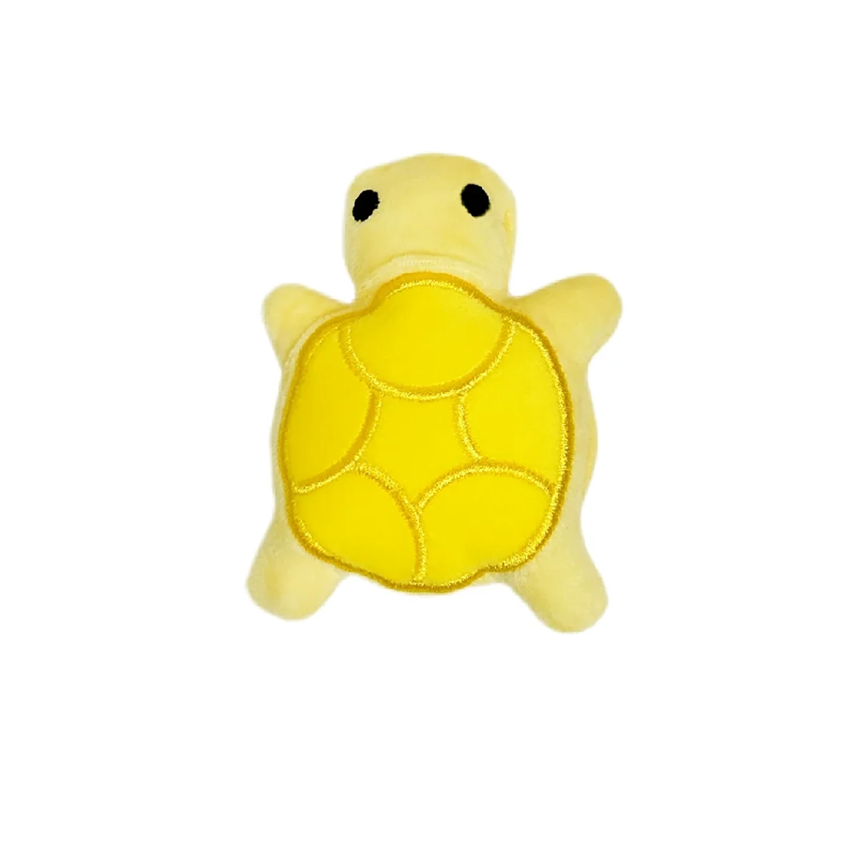 Gelbes Mini-Schildkröten-Hundspielzeug aus Plüsch, quietschend für Welpen.