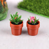 Set of 5 Miniature Potted Plants for Dollhouse Scenes