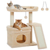 Compact Cat Tree Tower with Sisal Scratching Posts and Cozy Perches