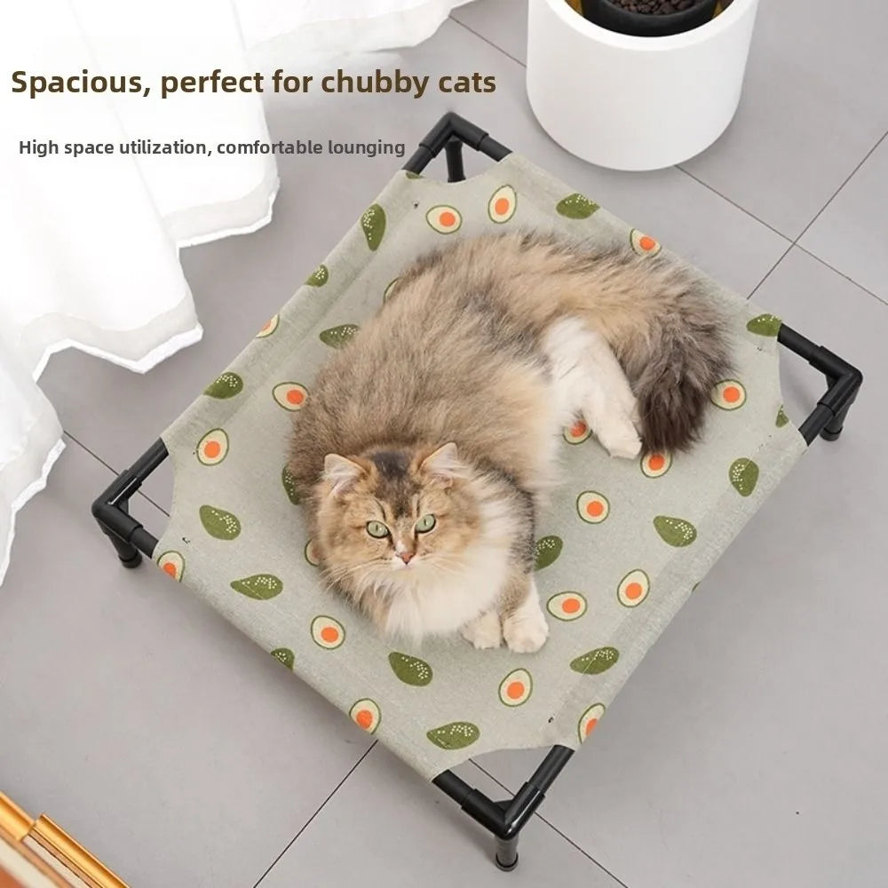 Elevated Pet Bed with Detachable Frame and Breathable Mesh