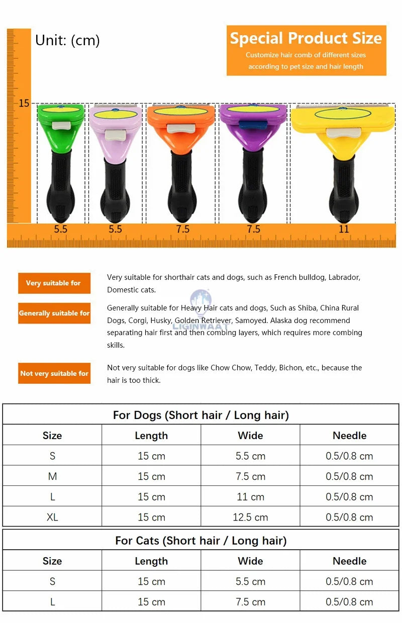 Peine Deslanador para Perros y Gatos