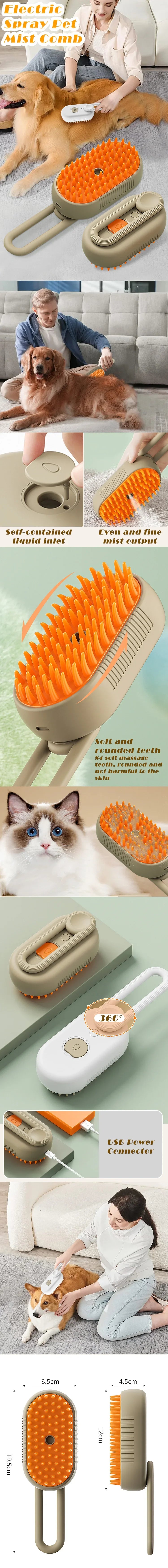3-in-1 Dampbürste für Katzen & kleine Hunde