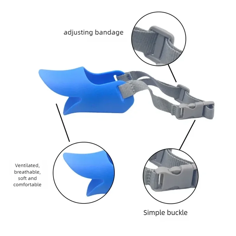 Soft Silicone Dog Muzzle for Small to Medium Dogs