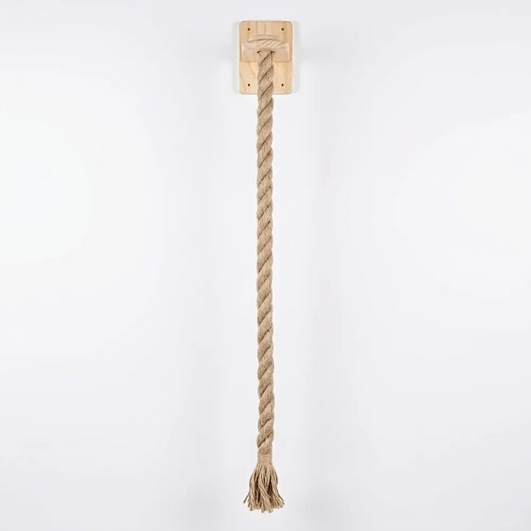 Wandmontierter Sisal-Kratzbalken mit Holzmontageblock