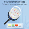 Four color lamp beads inside a transparent lampshade, shown with a clip-on light fixture.