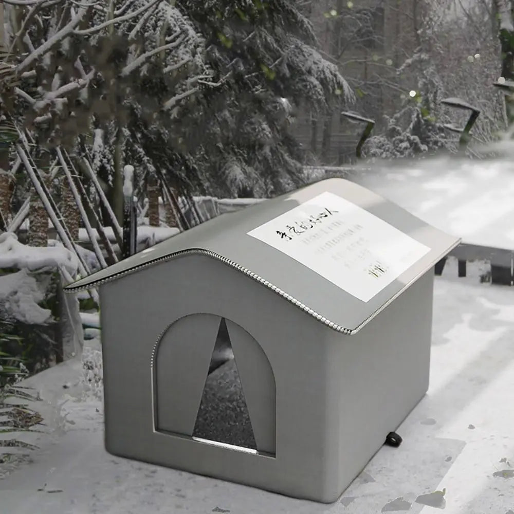 Foldable Waterproof Insulated Cat House with Thermal Lining