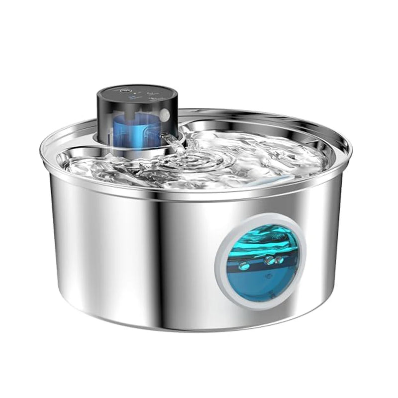 Fuente de Agua para Mascotas de Acero Inoxidable con Sensor Automático