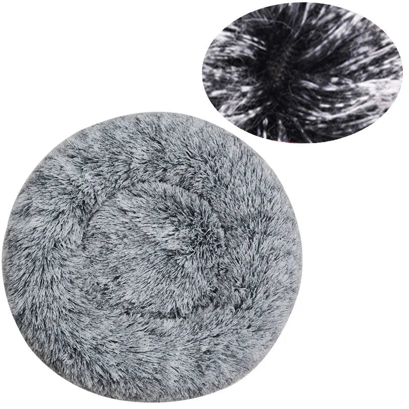 Cozy Plush Round Pet Bed for Dogs and Cats
