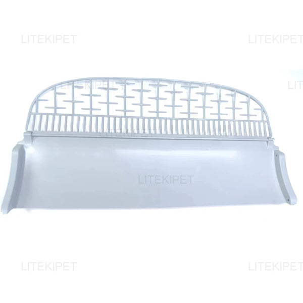 White plastic cat litter box replacement parts kit with a mesh top and base