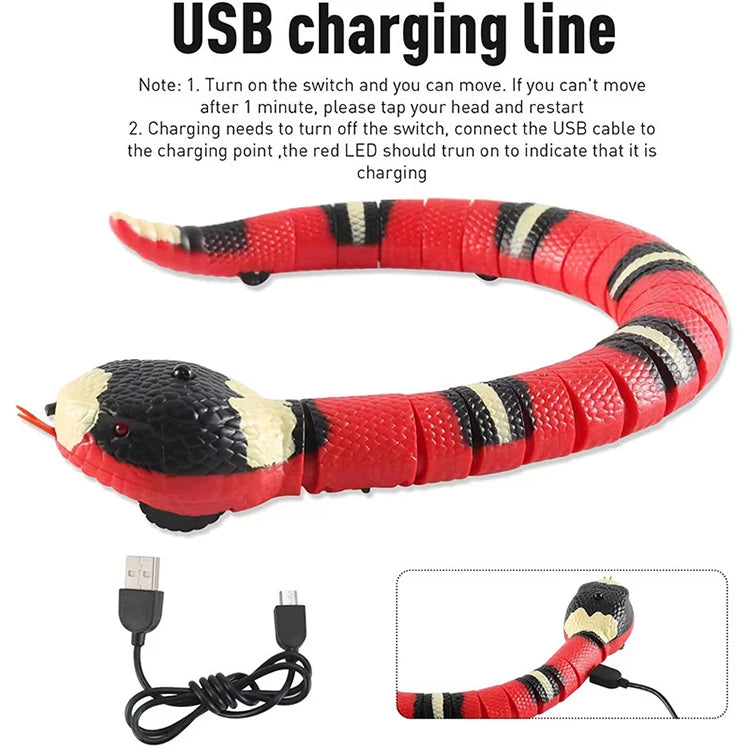 Jouet Serpent Interactif Rechargeable par USB pour Chat