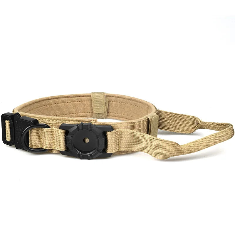 Tactical Dog Collar with AirTag Holder and Control Handle for Medium and Large Dogs