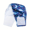 Correas lavables con estampado azul y blanco para pañales de perro