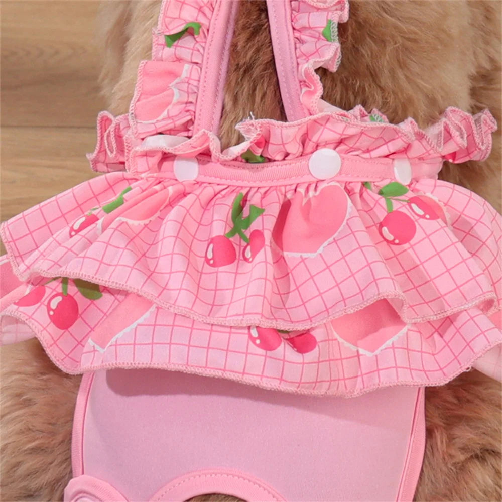 Cute Printed Reusable Dog Diaper Pants for Small Breeds