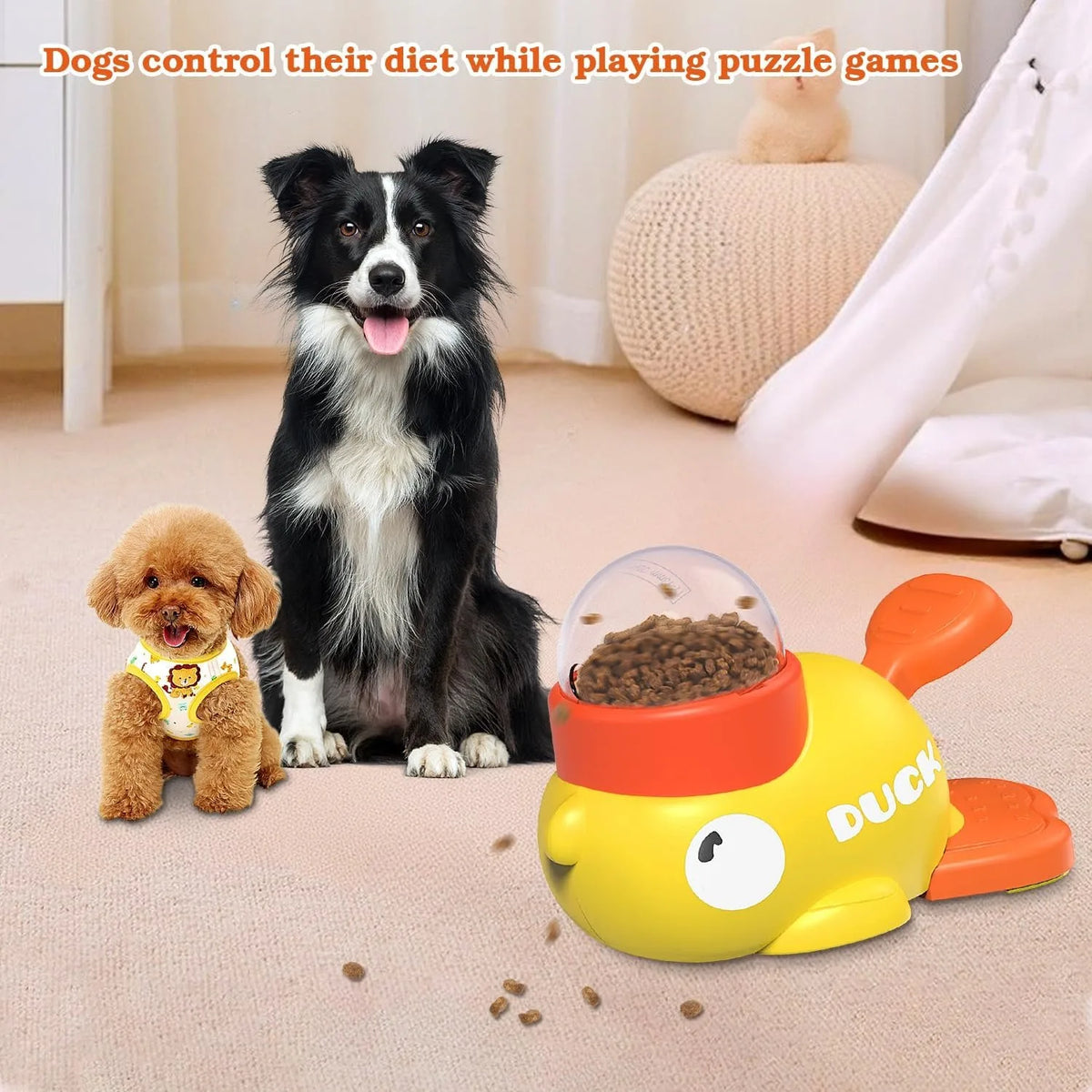 Interactive Treat Dispenser Dog Toy – Cute Yellow Duck Puzzle Feeder