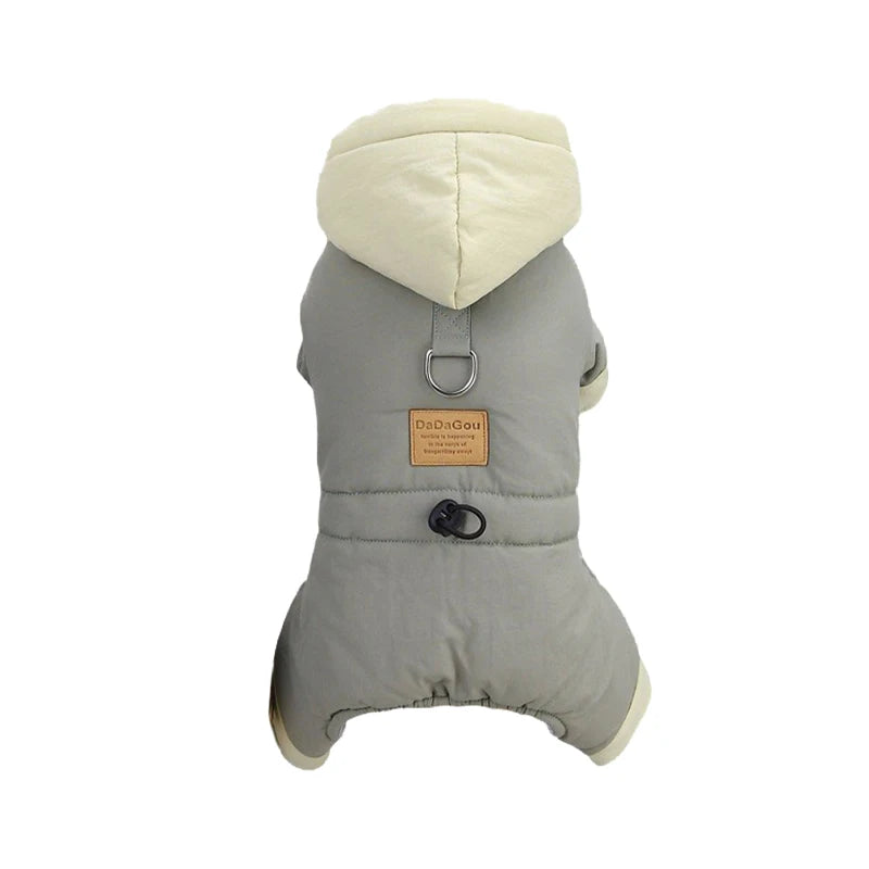 Mono de Invierno Acolchado para Perro con Capucha