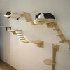 Wall-Mounted Cat Climbing Shelf Set with Hammock and Scratching Posts