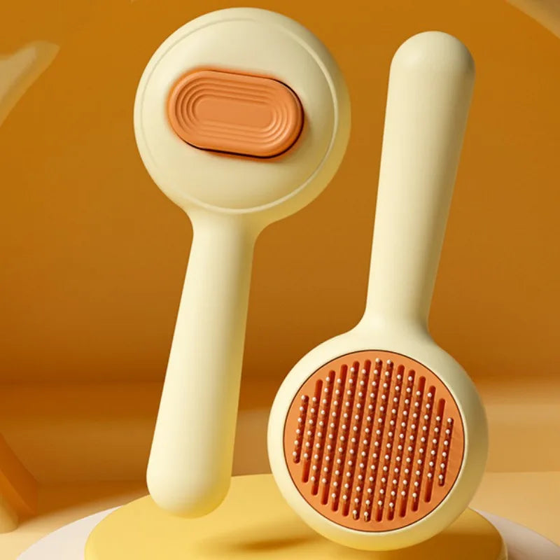 Brosse auto-nettoyante pour chats avec retrait des poils en un clic