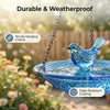 Solar Hanging Bird Bath Fountain with Glass Bowl
