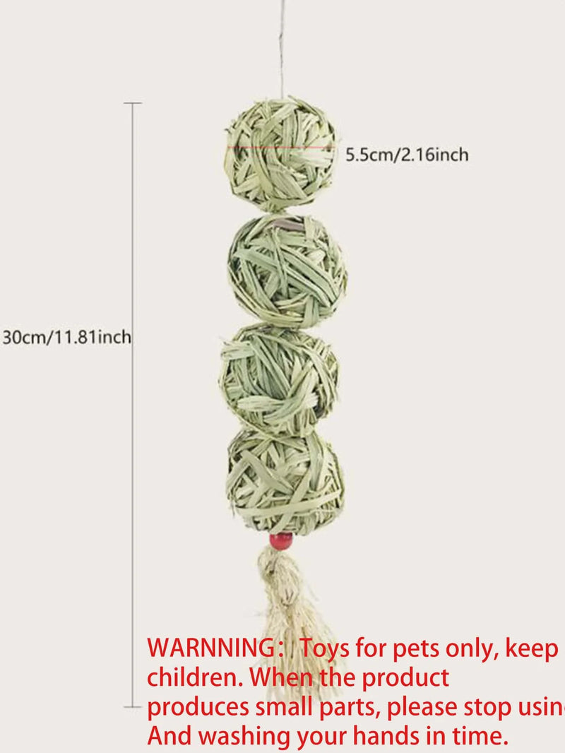 Natural Grass Woven Hanging Chew Toy for Small Pets