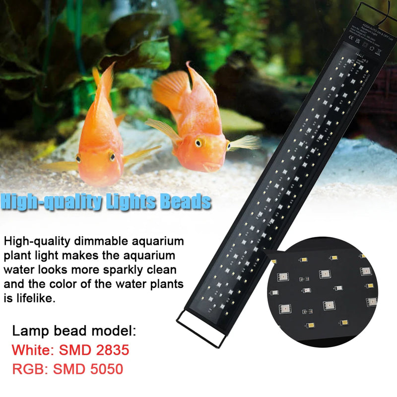 Lampe LED Aquarium Plein Spectre avec 8 Modes d'Éclairage