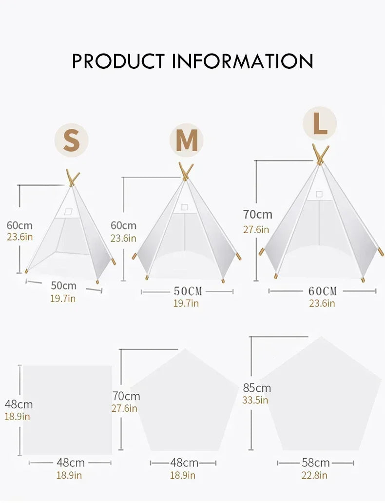 Pet Teepee Tent with Cushion and Personalization Board