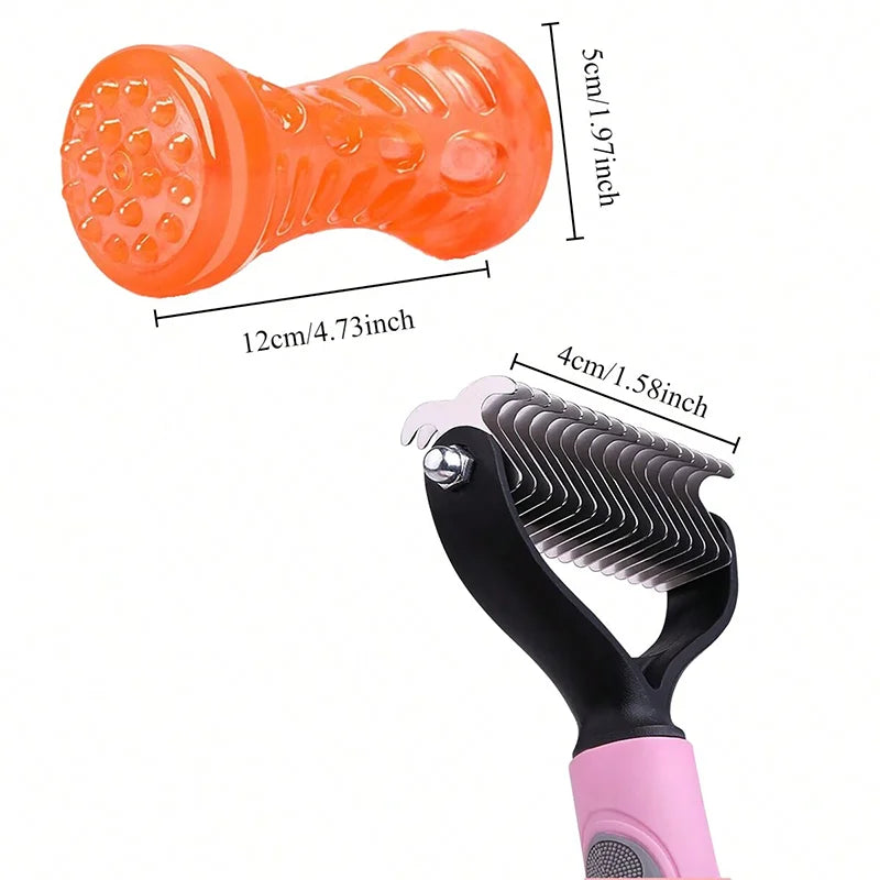 Double-Sided Stainless Steel Dematting Comb for Dogs and Cats