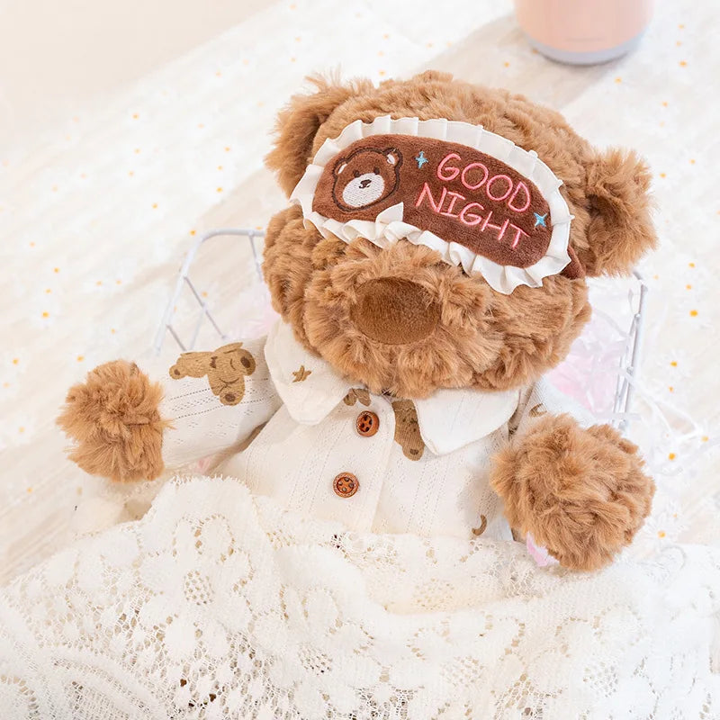 Cozy Pajama Bear Plush with Sleep Mask