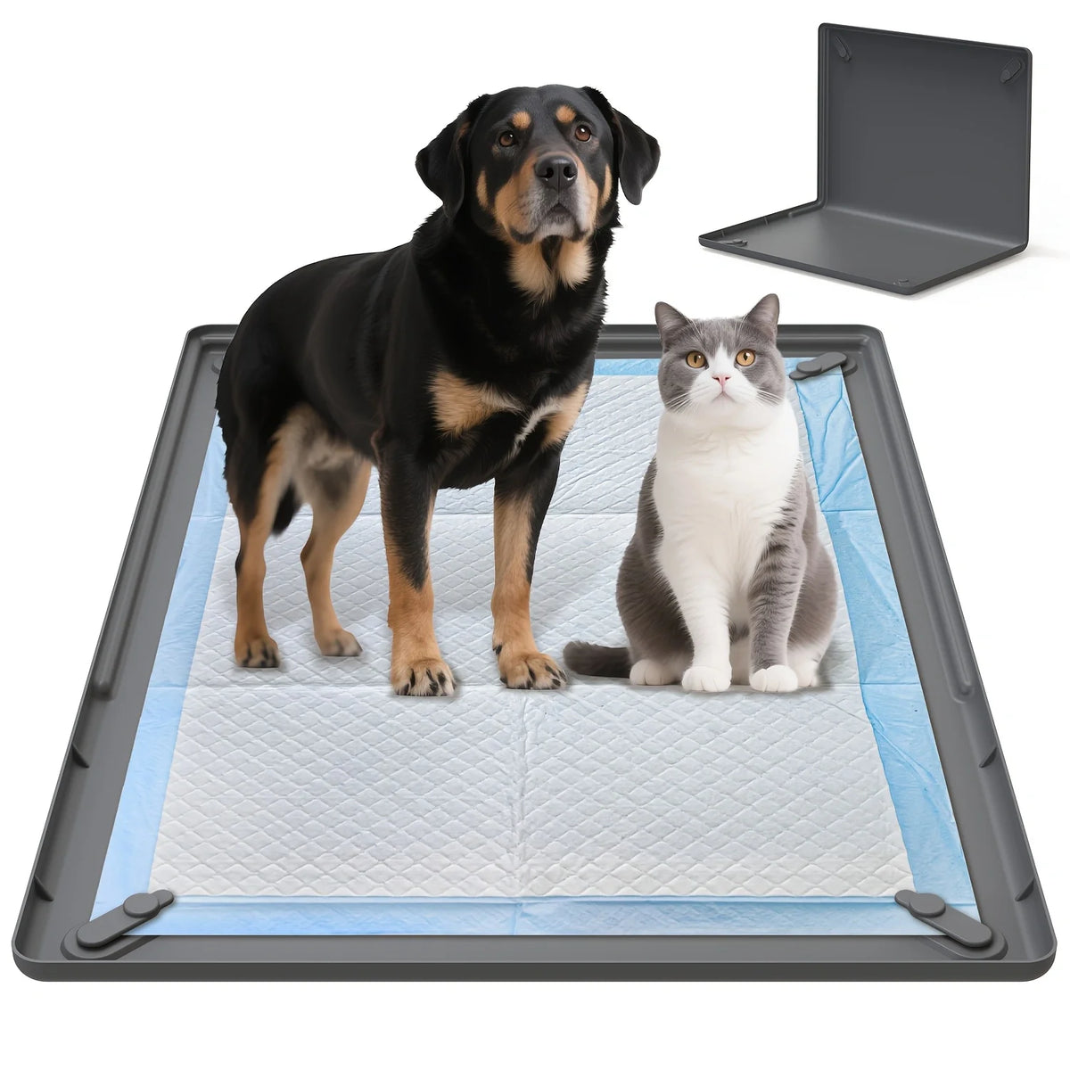 Wall-Mounted Dog Urine Pad with Silicone Splash Guard