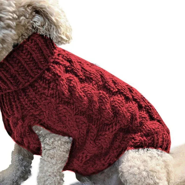 Classic Knitted Turtleneck Sweater for Small Dogs and Cats