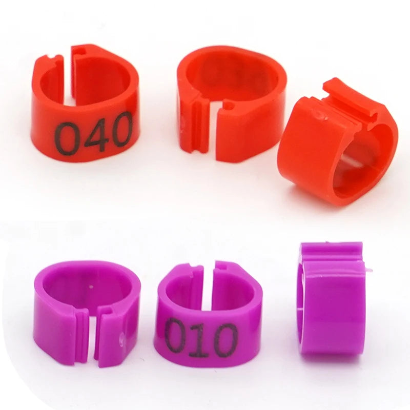 Bagues en plastique numérotées pour pattes d'oiseaux (9 mm)