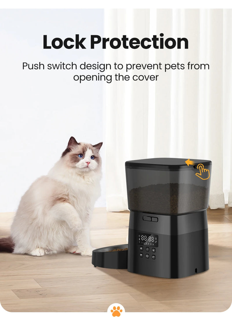 Distributeur de nourriture automatique pour animaux avec commande par bouton