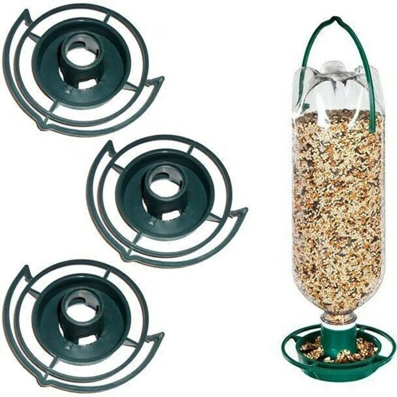Comedero para aves con tapita de botella reciclada