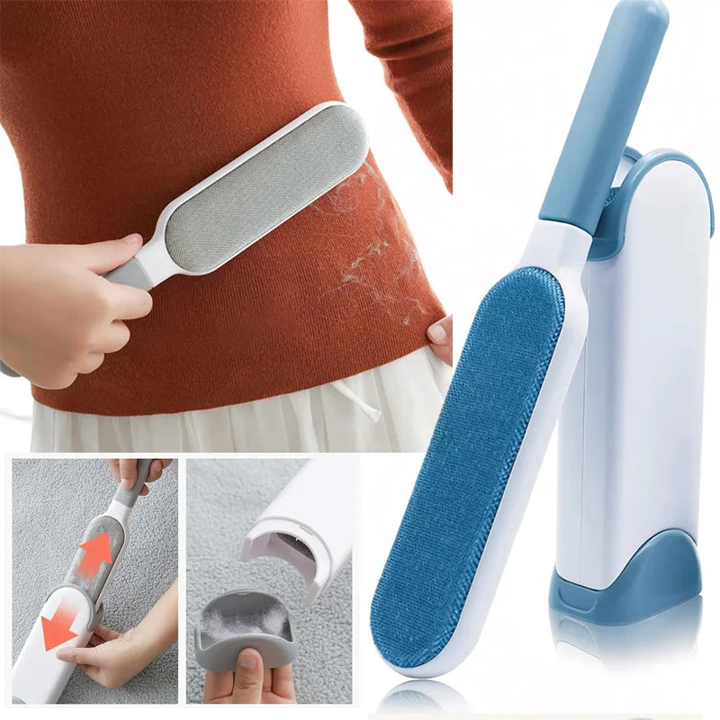 Dual-Sided Reusable Lint and Pet Hair Remover Brush