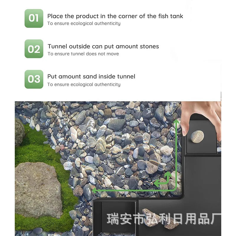 Underground Tunnel Aquarium Decor for Fish and Shrimp