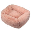 Lit carré en peluche de luxe pour chien