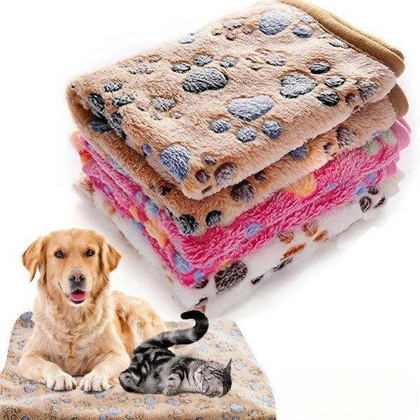 Soft Fluffy Pet Blanket with Cartoon Pattern for Cats and Dogs