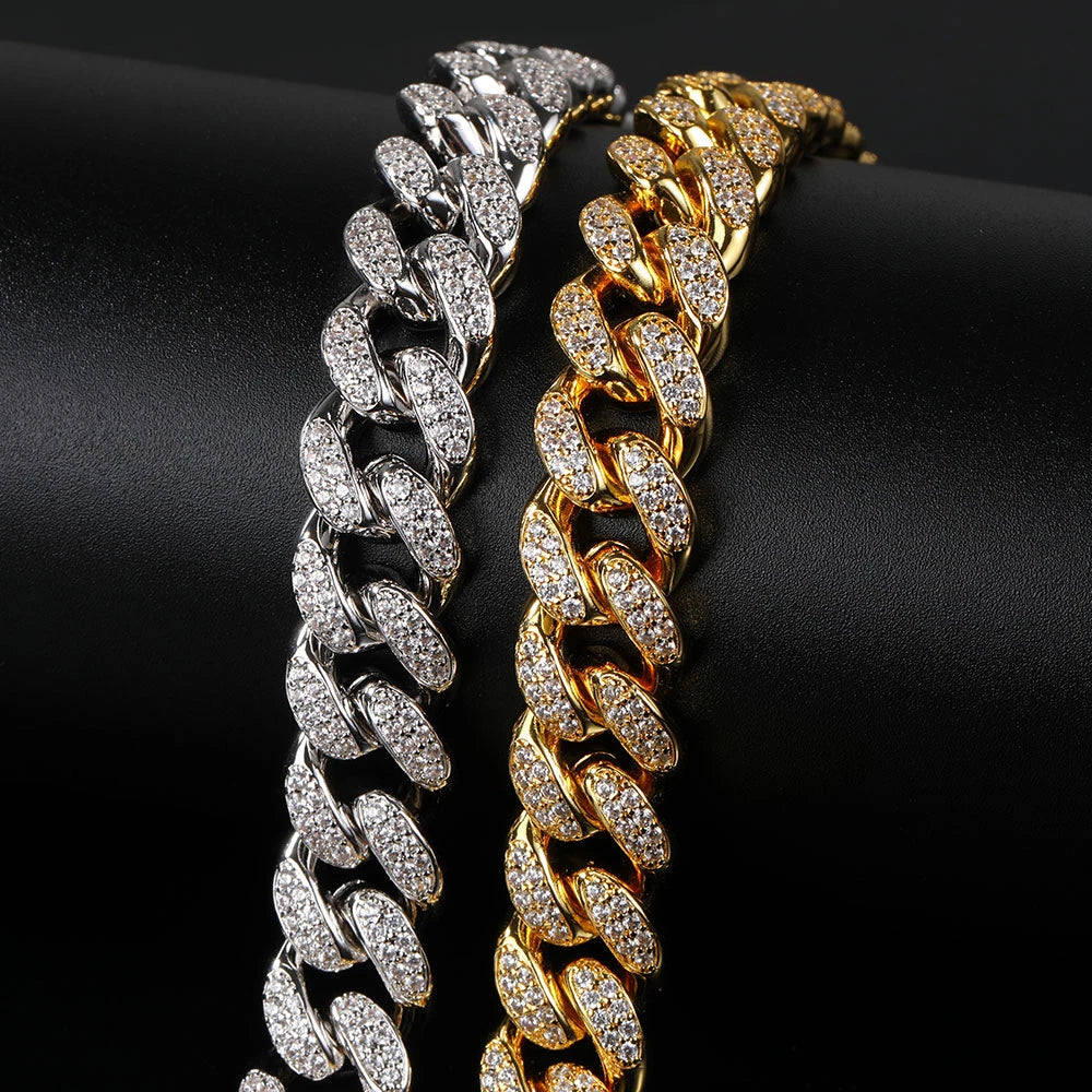 Luxury Crystal Cuban Chain Cat Collar with Safety Buckle