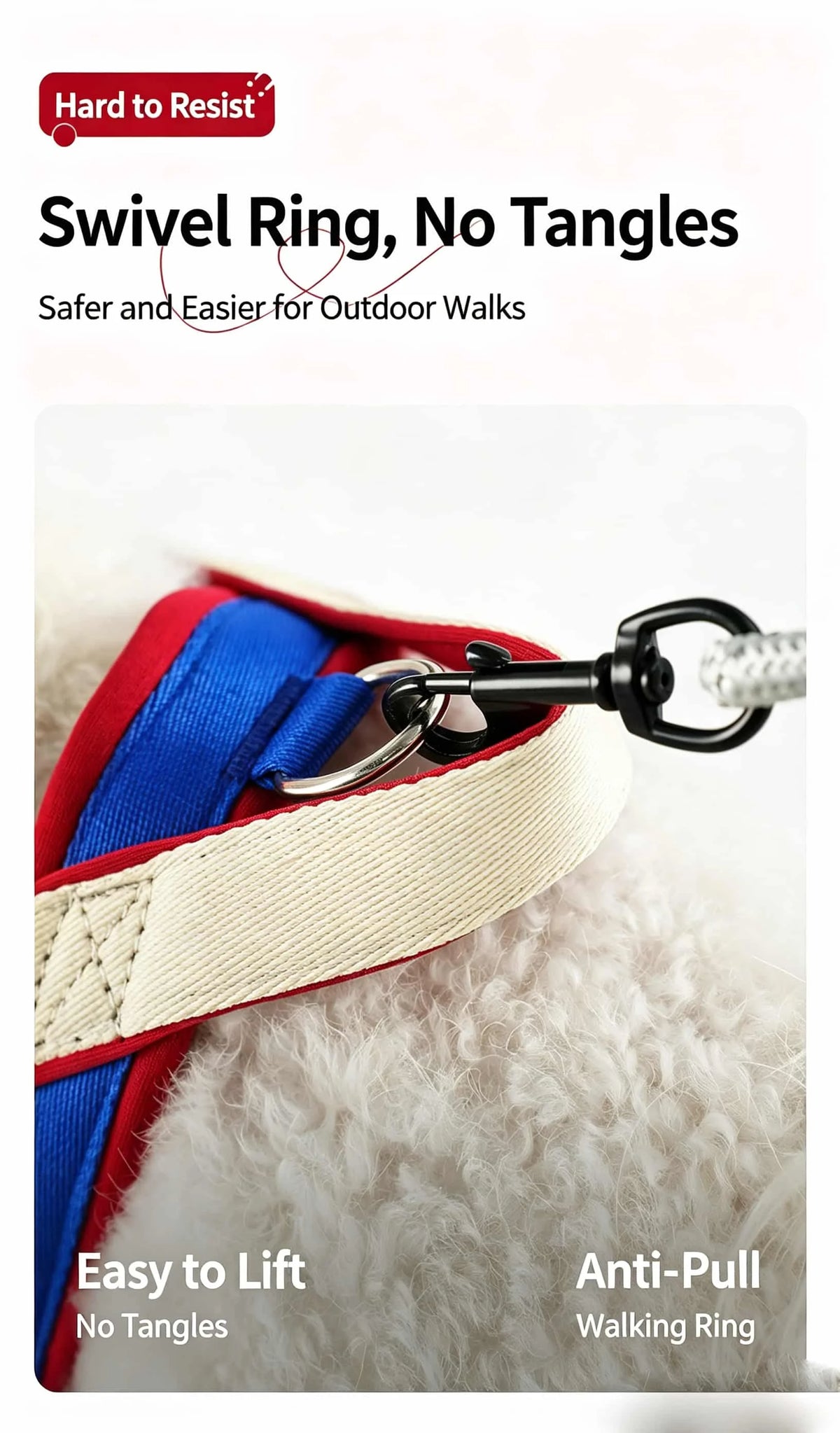 Quick-Release No-Choke Dog Harness with Dual D-Rings